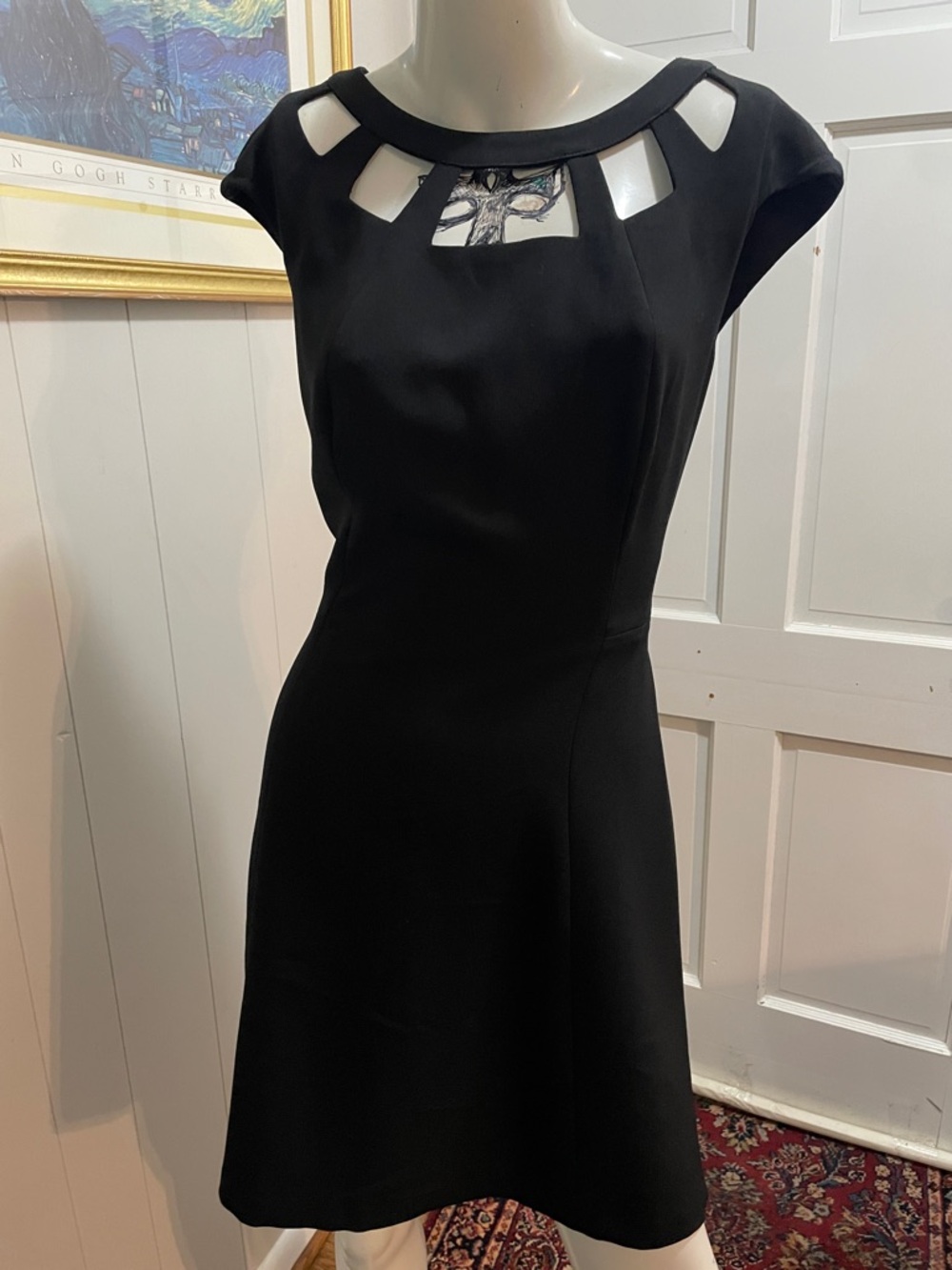 Vince Camuto Black Cutout Neck Dress